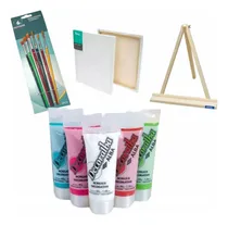 Comprar Set Arte Atril Pintura Kit Bastidor Pinceles
