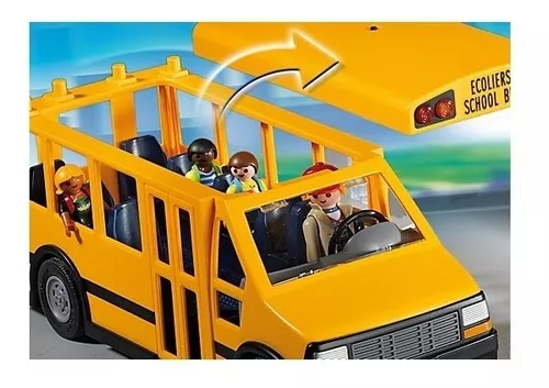 Playmobil 71329 Ônibus escolar City Life, ônibus escolar grande com po