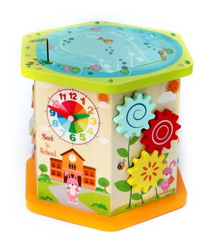 Cubo De Juego 2 En 1 Didáctico En Madera Niños Multifunción
