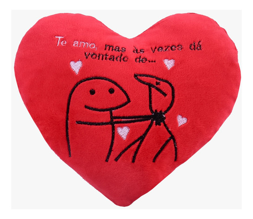Regalo de peluche Flork Meme con forma de corazón con texto en forma de corazón con texto en inglés Te amo