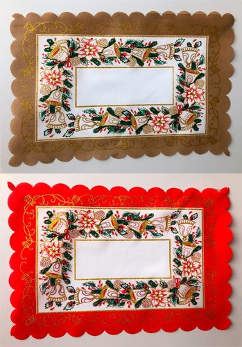 Imagen 2 de 8 de Decoración Navidad Individual Mesa Tela