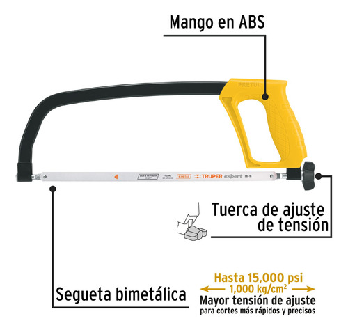 Serrucho Arco Con Segueta 30cm Ajustable Corte Rapido