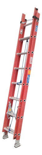 Escalera Dieléctrica Extensible A 5.10 Mt 2tramos De 10 Esc Naranja
