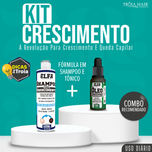 Shampoo + Óleo P/ Crescimento De Cabelo E Barba Elfa 4men