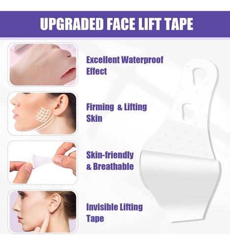 Estiramiento Facial Cinta Lifting Facial, 40 Pzs Tiras