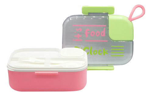 Contenedor De Alimentos Con Cubiertos Hermético Multicolor / 2415-4646