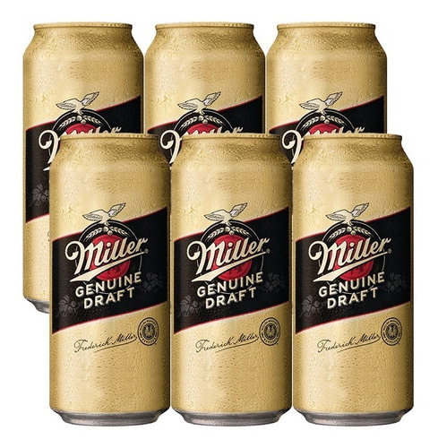 Cerveza Miller Genuine Draft Lata 473ml X6 Unidades