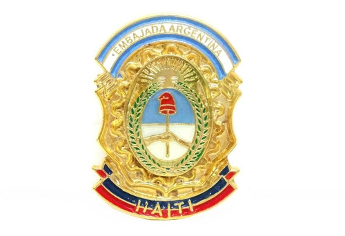 Escudo Metálico De Embajada Haití Gendarmeria Nacional