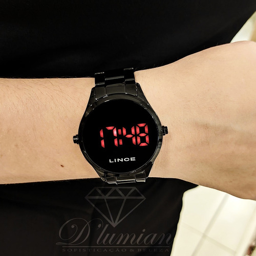 Imagem 2 de 10 de Relógio Lince Mdn4618l Vxpx Digital Preto Acende Vermelho