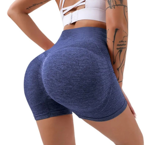 Shorts Deportivos Push Up Mujer Color Azul 