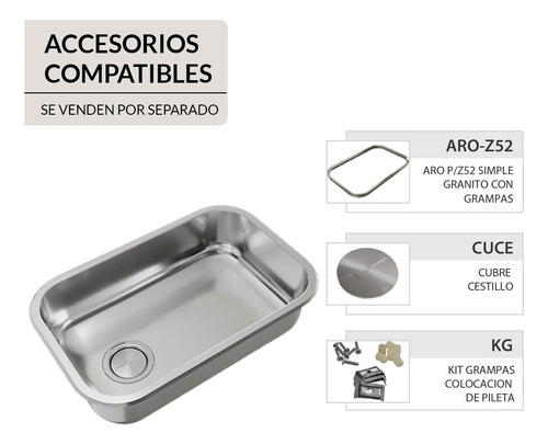 Pileta De Cocina Johnson Simple Acero 304 Z52/18