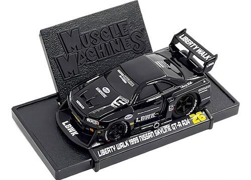 Maisto Muscle Machines Nissan Skyline Gt-r R34 Liberty Walk Color Negro