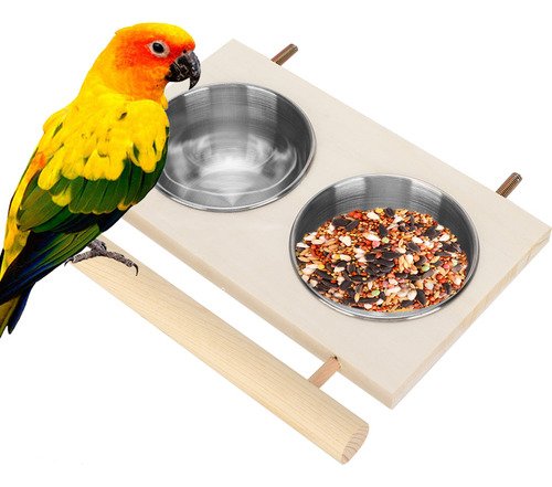 Cuenco De Alimentación De Acero Inoxidable Para Pájaros Y Ma