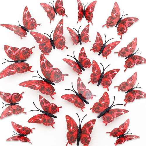 24 Pegatinas De Pared Con Mariposas Para Fondo, Sala De Esta