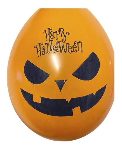Imagen 2 de 5 de Globos Halloween Latex Esqueleto Calavera Calabaza X12 Surti