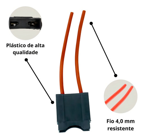 Porta Fusível Suporte Com Fio 4,00mm E Fusível Lâmina Max
