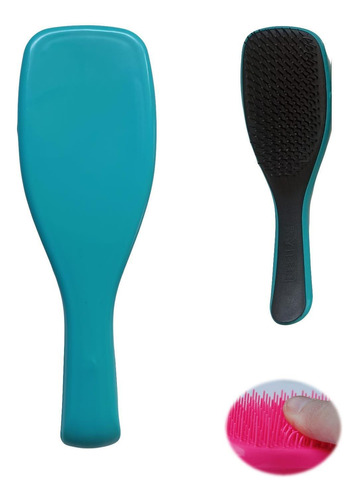 Escova Raquete Cerdas De Silicone Ideal Para Mega Hair Azul