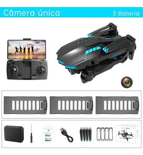 Dron Plegable Para Evitar Obstáculos X6 Con Cámara Y 3 Bater