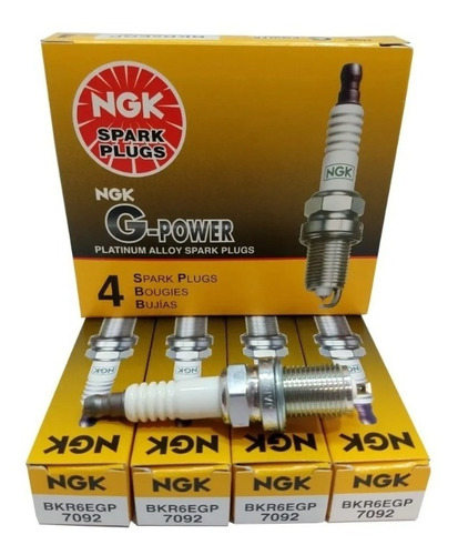 Juego Bujias Platino Ngk G-power Duster 1.6 16v K4m Bkr6egp