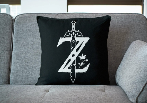 Cojin Decorativo Zelda Simbolo Blanco Nintendo Gaming Unico