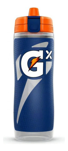Botella Garrafa Gatorade Gx, 30 onzas, 887 ml, azul + cápsula Gx, color azul-marinho
