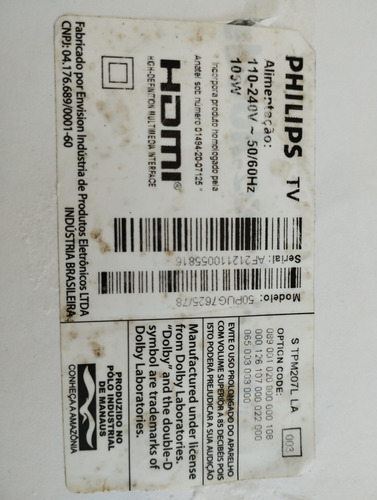 Placa T-con Tv Philips 50pug7625/78 Ccpd-tc495-008 V4.0 (Usado)