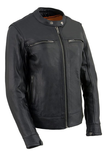 Milwaukee Leather Mll2552 Chaqueta Scooter De Cuero Negro 'c