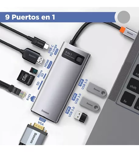 Hub Multiplicador Usb C Hdmi Vga Red Carga 100w Baseus