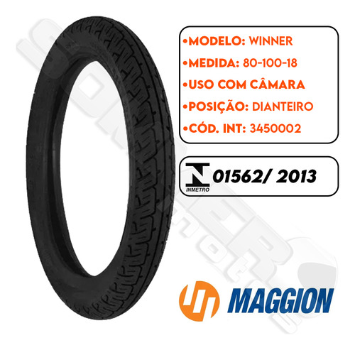 Pneu Dianteiro Cargo-mix-start125-150-160 80-100-18 Maggion