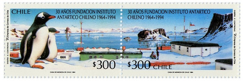 Filatelia, Instituto Antartico Chileno 1994 Pareja Mint