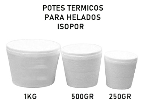Pote Telgopor Térmico Para Helado 1/4 Kg C/tapa Isopor X10u.