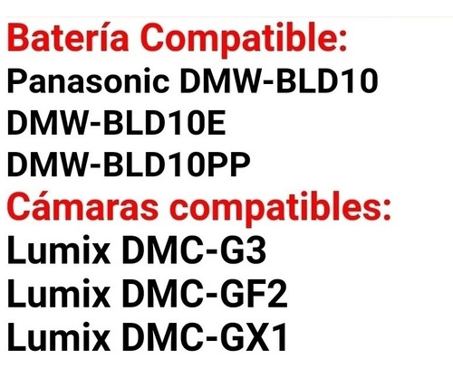 Cargador Para Batería Panasonic Lumix Modelo Dmw-bld10