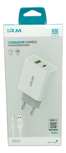 Cargador Carga Rápida Usb-c + Usb+a Irm Doble Salida