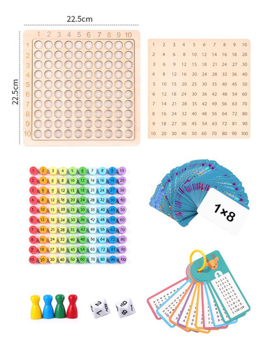 Juguete De Juego De Mesa De Multiplicación De Madera 3 En