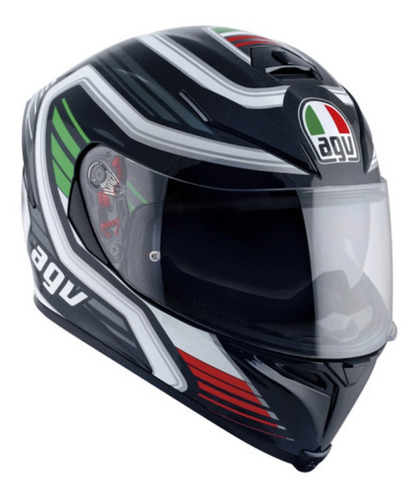 Casco para moto integral AGV K5 S 210041A  black y italy  firerace talla S 