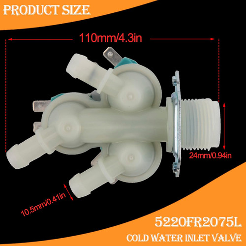 5220fr2075l Válvula De Entrada De Agua Fría Para LG Kenmore