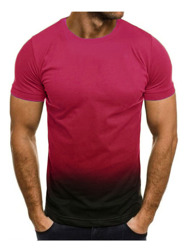 Camiseta En Forma De U Para Hombre, Delgada, De Colores Cont