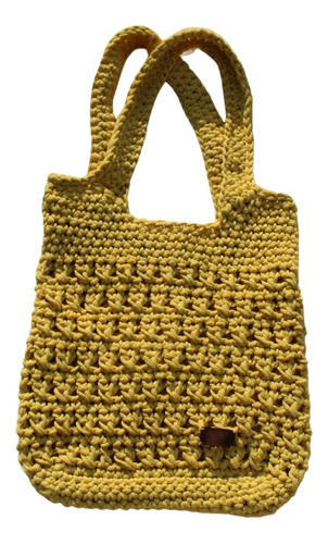 Tote Bag Crochet, Mediana, Tejida A Mano En Polycotton