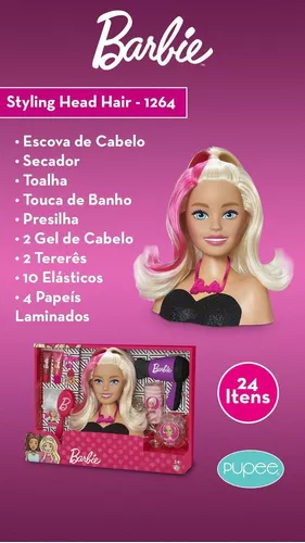 maquiagem boneca, Tocar Maquiagem Cabeça Boneca Com Secador Cabelo