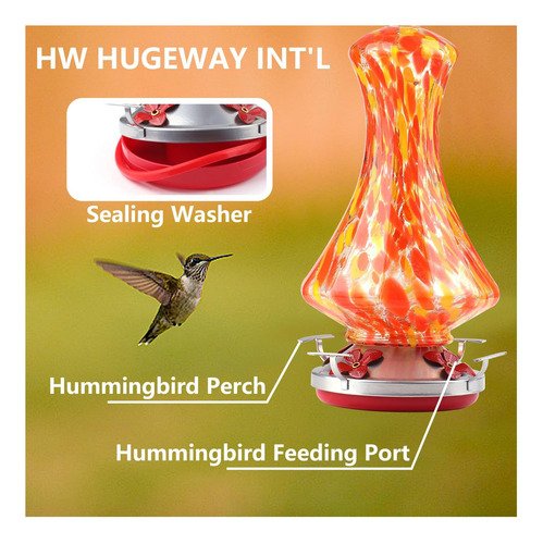 Hw Greatway Intl Glass Hummingbird Feeders Para Colgantes Al