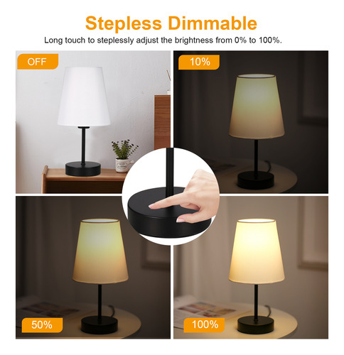 Lâmpada De Mesa Living Study Bulb Luminária De Quarto Tecido
