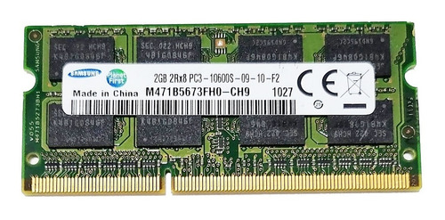 Imagen 1 de 1 de Memoria Ram 2gb Ddr3 Samsung 10600 1333mhz Samsung 3fh0-ch9