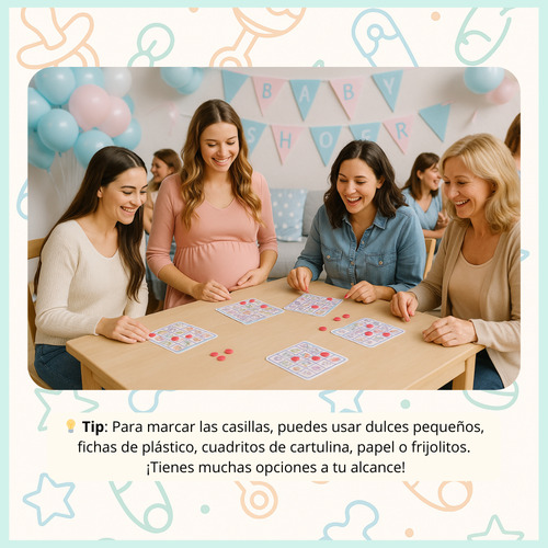 Lotería Impresa Baby Shower - Unisex - 30 Tablas Y Barajas