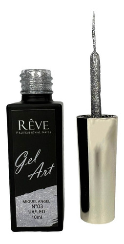 Gel Art Rêve Color Glitter Plateado -  Miguel Angel N°03 