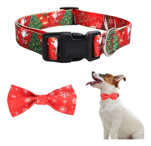 Laxney Collar De Perro Con Lazo De Navidad, Collar De Perro 