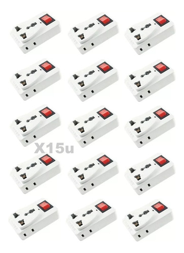 15x Adaptador Enchufe Viajero Patas Moviles C/ Llave