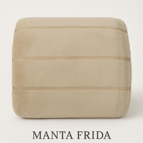Manta Flannel Invierno Camaro 1 1/2 Plaza Suave Con Tramado Beige