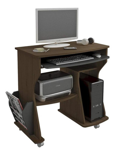 Imagem 2 de 3 de Rack Mesa Para Computador Mdf Imbua Com Preto 003093 Artely