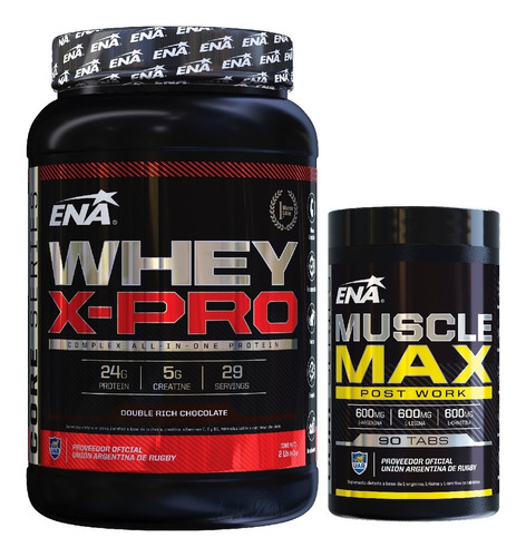 Proteina Whey X Pro Con Creatina Bcaa + Muscle Max Amino Ena
