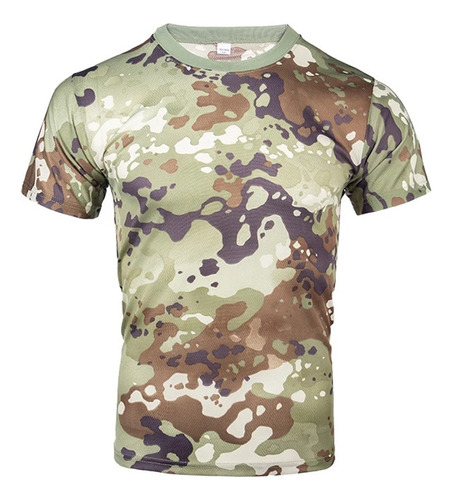 Camiseta De Manga Corta Con Uniformes Militares De Camuflaje